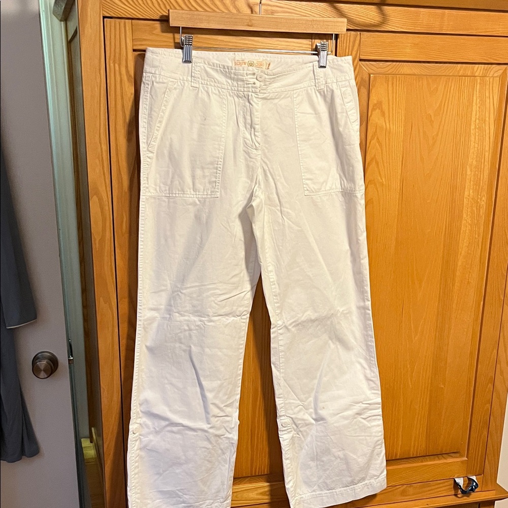J. Crew White High-Waist Straight Pants